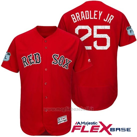 Maglia Baseball Uomo Boston Red Sox 19 Jackie Bradley Jr. Rosso 2017 Allenamento Primaverile Flex Base Giocatore